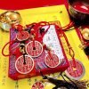 Taoist cinnabar mountain ghost spending pendant, handmade necklace, brass eight trigrams copper coin, safe and auspicious for wealth
